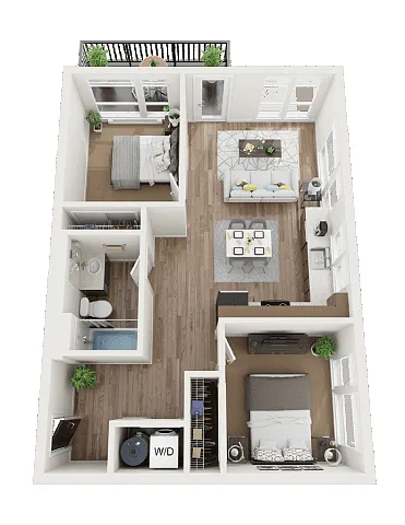 Floor plan 2 Bed 1 Bath