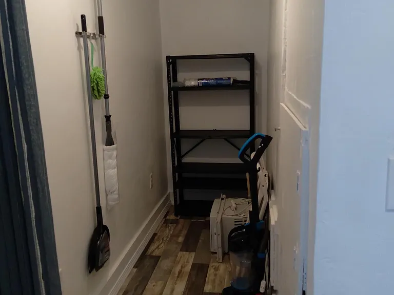 Storage room in laundry area.