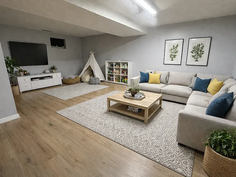 Lower Level Family Room - virtually staged