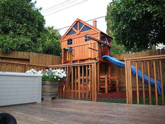 Backyard Deck & Playhouse