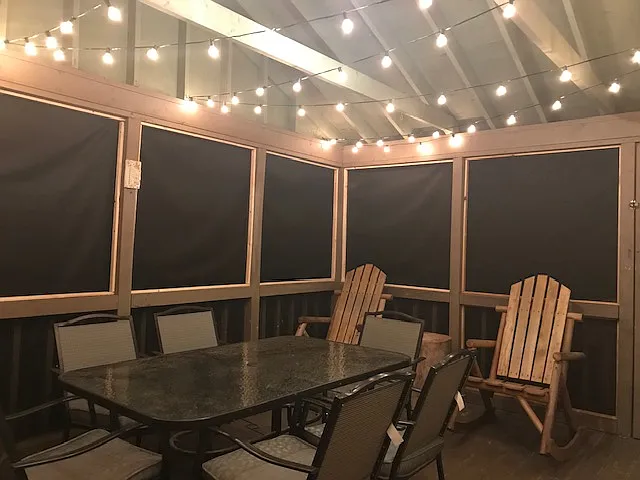 Same porch showing how furniture could be used in the space