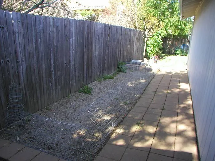Side yard garden area.