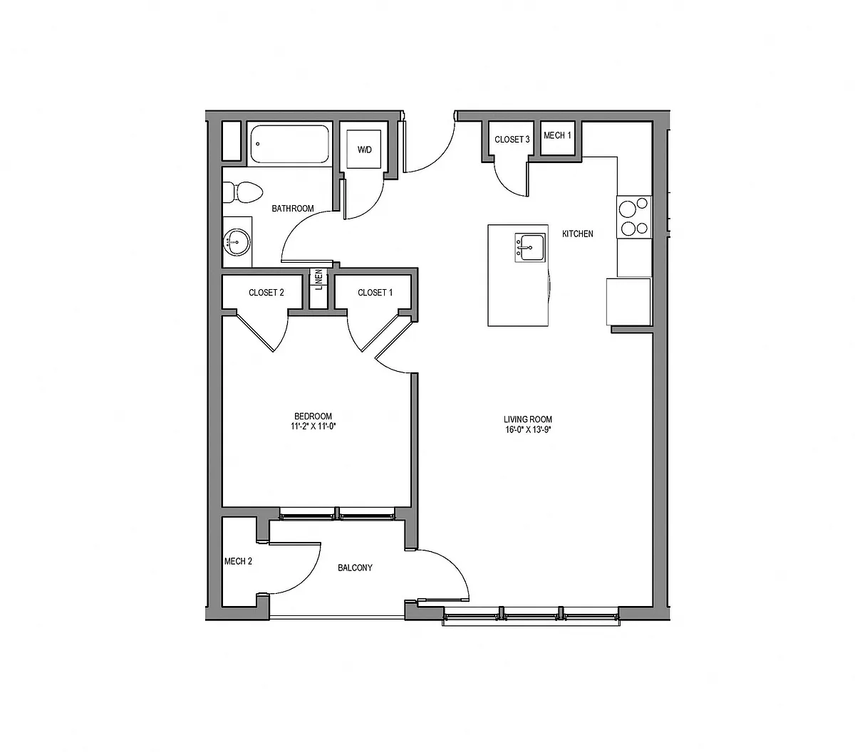 Floor plan One Bedroom