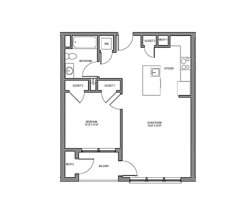Floor plan One Bedroom