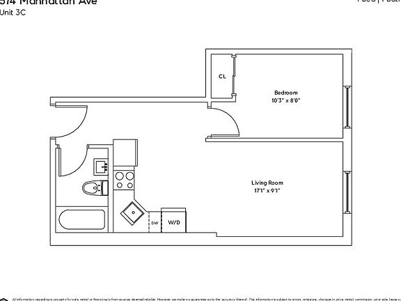 2nd image of 574 Manhattan Ave APT 2C
