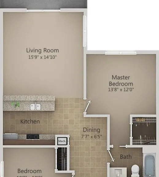 Urbana - B1.1 - 1 Beds - 1 Baths - 982 Sq. ft.