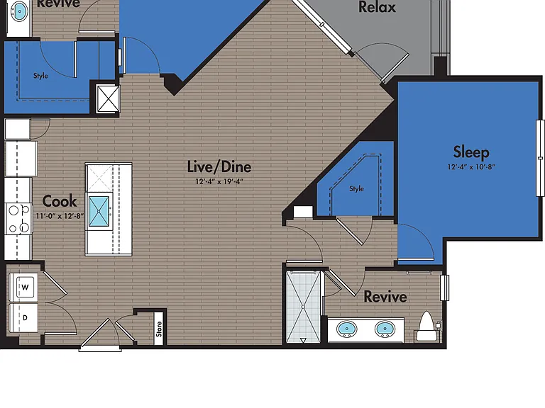 Azure City Living - B3 - 2 Beds - 2 Baths - 1203 Sq. ft.