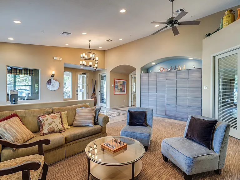 The spacious community clubhouse is available for private event rentals.