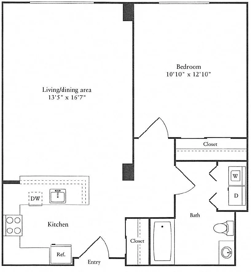 Floor plan 716 sq. ft. (A)
