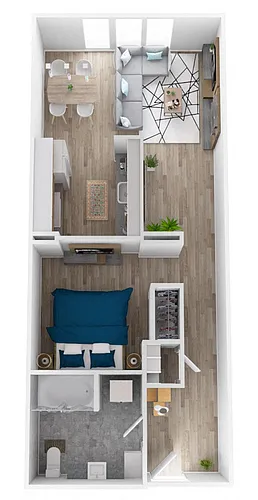 Floor plan 1025: 1 Bedroom B