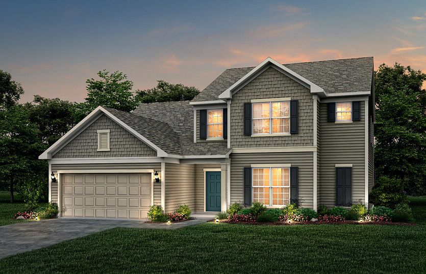 Furman Exterior 2 features Hardie Board siding, shakes, covered front door and 2 car garage