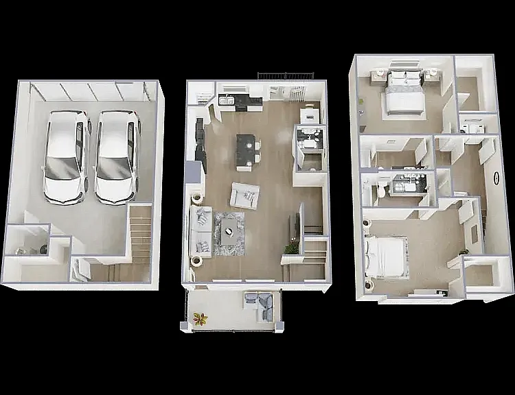 Two bed Two and a half bath