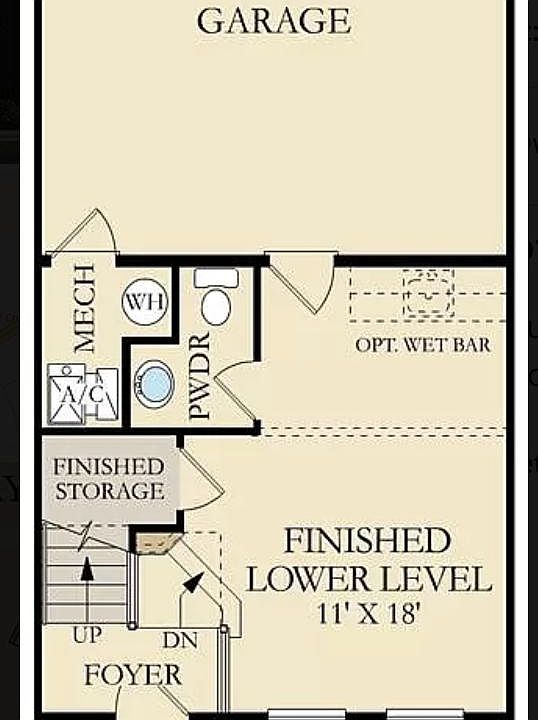 Lower level with finished area