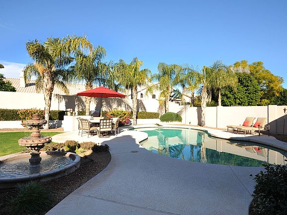 Resort like backyard.