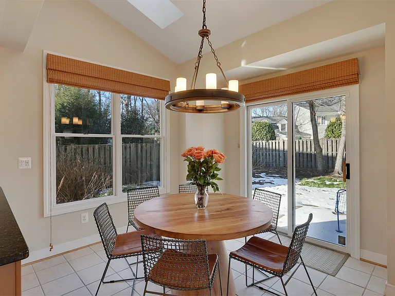 Sliding glass doors to patio from breakfast area