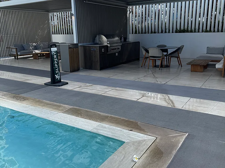 pool side barbecue areas for cooking out while swimming