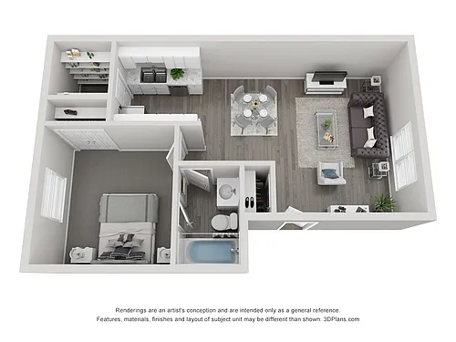 Floor plan 1 Bedroom 1 Bath
