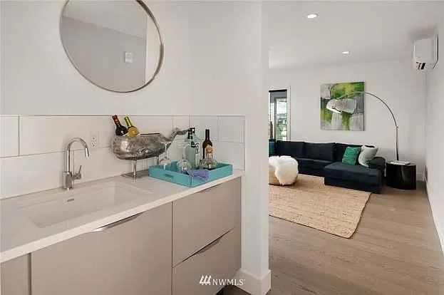 Top-level room with a fancy wet bar