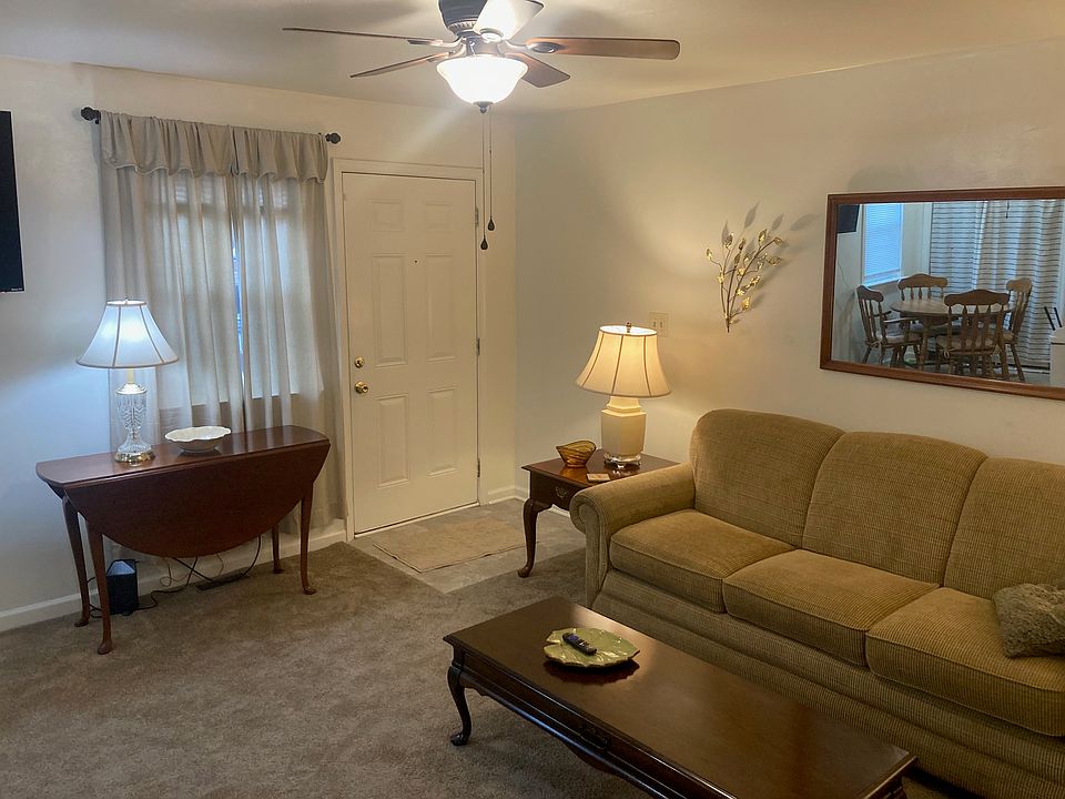 Entry door and living room (Model)