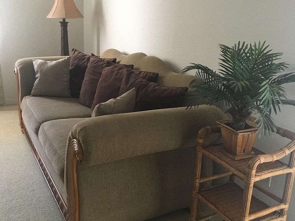 Freshly cleaned rug and sofa brand new sofa pillows.