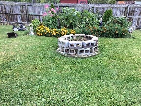 Fire pit and garden