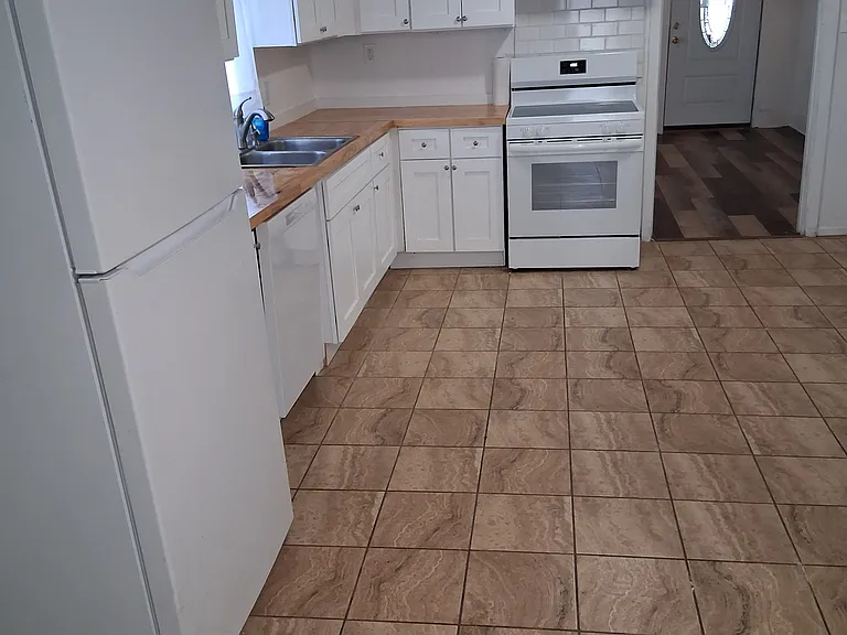 view from back of kitchen to living room