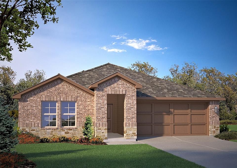 D.R. Horton's Express Homes Texas Cali Floorplan Elevation I. All photos shown here may not depict the specified home & features included are for illustration purposes only.
