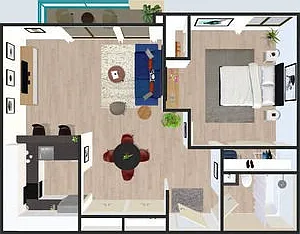 Floor plan One-Bedroom R