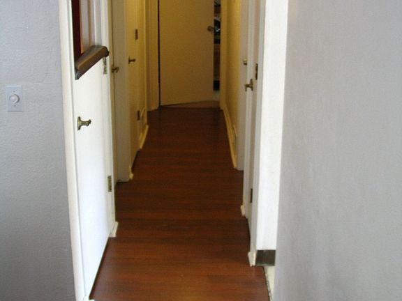 Showing new flooring in the halls. 
