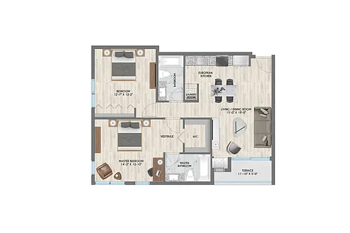 Floor plan 2B2B