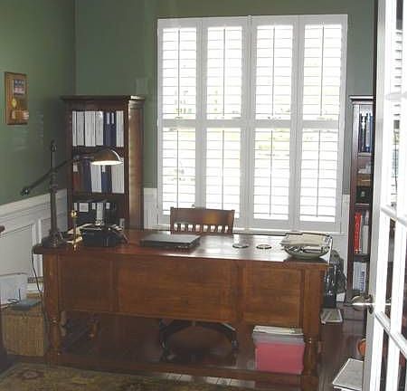 1st floor office; Plantation shutters throughout