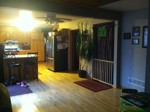 looking into kitchen