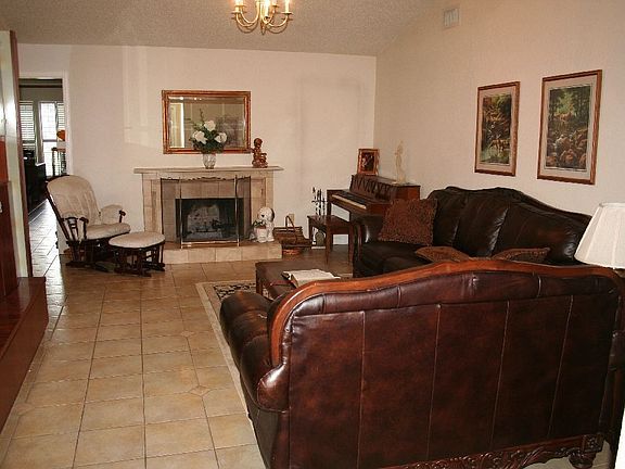 1st Family Room, Travertine Fireplace!