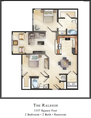 Floor plan The Raleigh with Sunroom