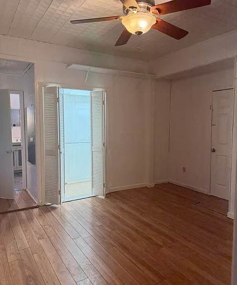 Bedroom 1 looking toward closet and bathroom does have door leading to garage