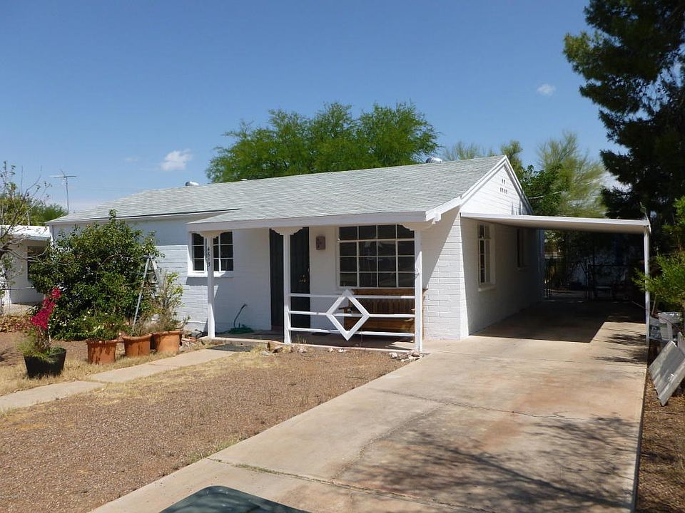 Front view and carport