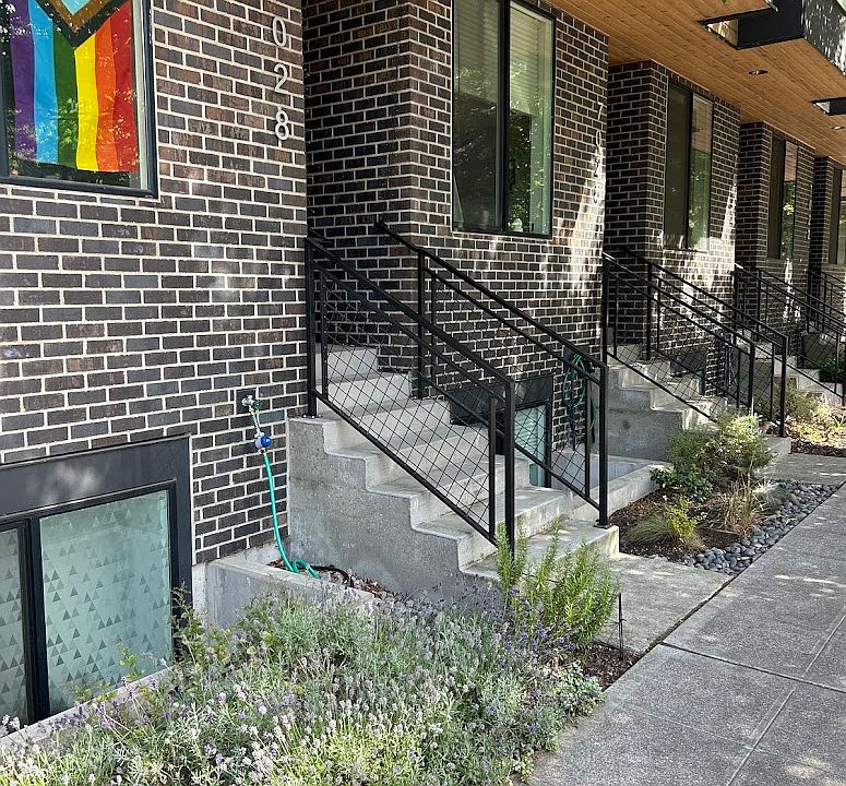 Nice building with well kept gardens.
