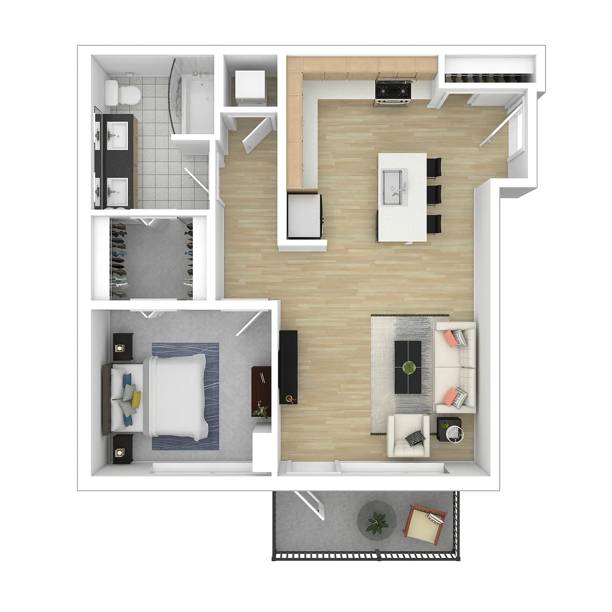 Floor plan 1x1_UnitD