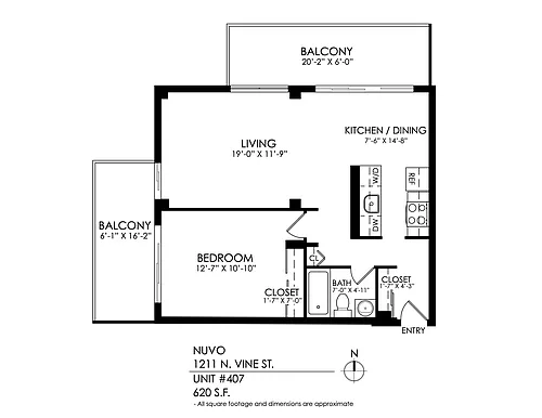 Floor plan 1 Bed, 1 Bath RENO