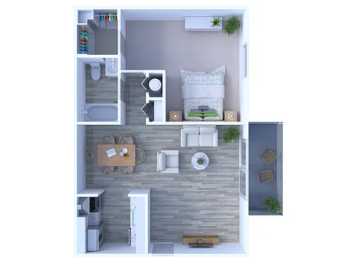 Floor plan 1BR - 1BTH