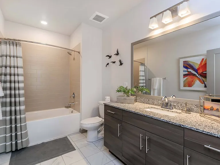 Enjoy the space you need to move freely and feel refreshed in your spacious bathroom.