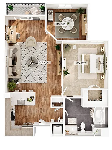 Floor plan A6 + Den