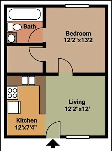Floor plan Surfrider 1-Bedroom Apartment Home