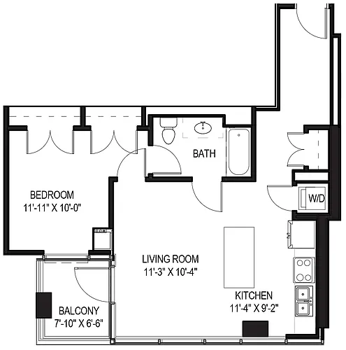 Floor plan 1 Bed/1 Bath-12