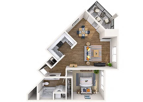 Floor plan 1x1 Large
