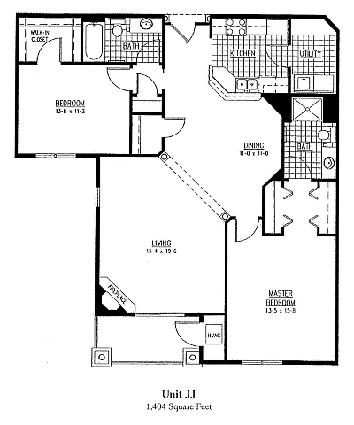 Floor plan Two Bedroom JJ