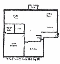 Floor plan 2 Bedroom, 2 Bath_994