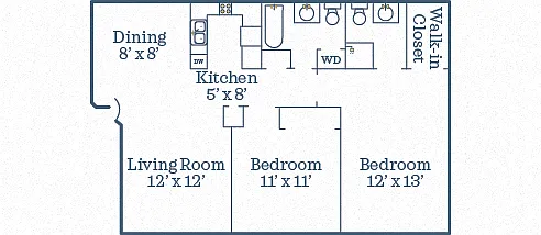 Floor plan 2 bedroom 2 bath