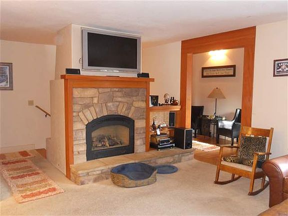 gas log fireplace in living room