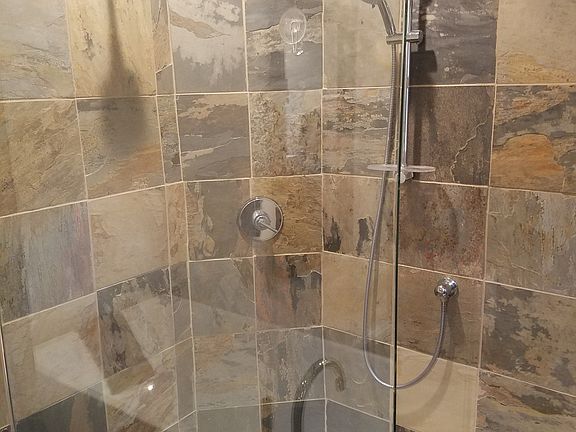 slate walk-in shower